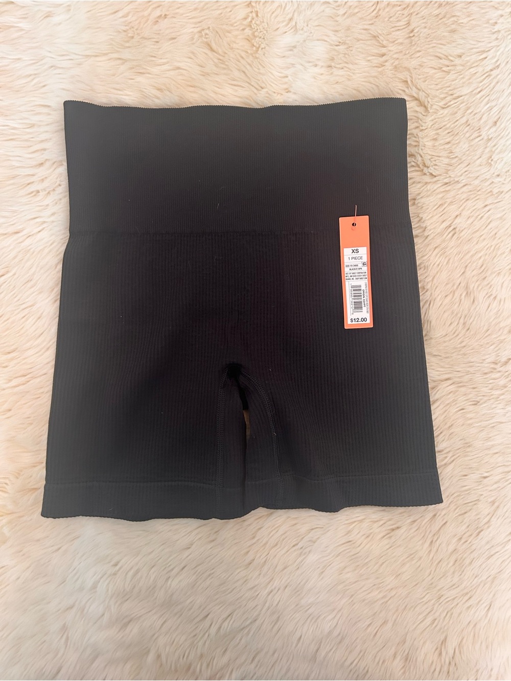 Colsie Black Ribbed High-Waist Bike Shorts